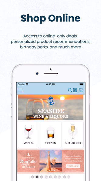 Seaside Wine and Liquors Screenshot 1 - AppWisp.com Seaside Wine and Liquors Screenshot 1 - AppWisp.com