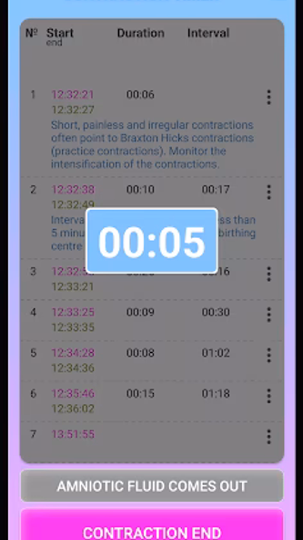 Contraction Timer and Counter Screenshot 2 - AppWisp.com Contraction Timer and Counter Screenshot 2 - AppWisp.com