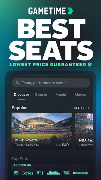 Gametime - Last Minute Tickets Screenshot 1 - AppWisp.com Gametime - Last Minute Tickets Screenshot 1 - AppWisp.com
