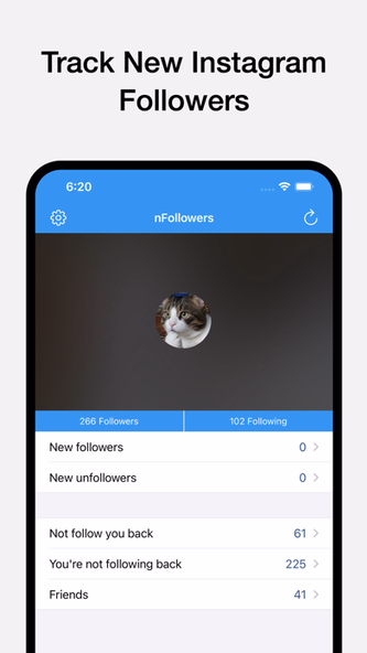 nFollowers: Unfollowers Report Screenshot 1 - AppWisp.com nFollowers: Unfollowers Report Screenshot 1 - AppWisp.com