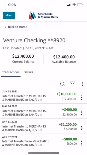 Merchants & Marine Bank Screenshot 3 - AppWisp.com Merchants & Marine Bank Screenshot 3 - AppWisp.com
