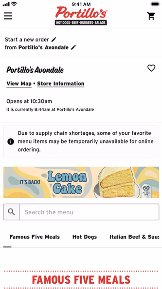 Portillo's Screenshot 3 - AppWisp.com Portillo's Screenshot 3 - AppWisp.com