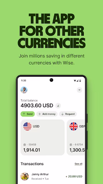 Wise: International Transfers Screenshot 1 - AppWisp.com Wise: International Transfers Screenshot 1 - AppWisp.com