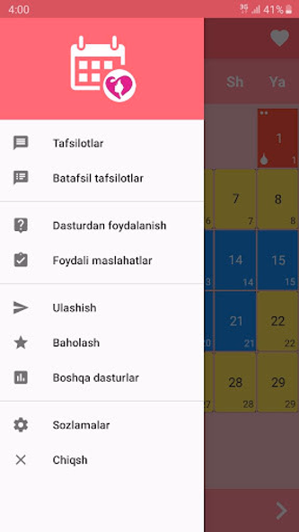 Ayollar kalendari va kundaligi Screenshot 1 - AppWisp.com Ayollar kalendari va kundaligi Screenshot 1 - AppWisp.com