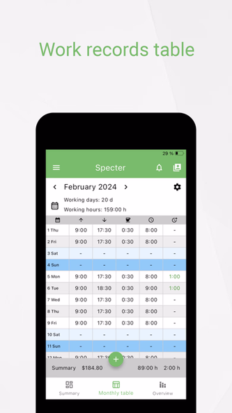 Working Timer - Timesheet Screenshot 2 - AppWisp.com Working Timer - Timesheet Screenshot 2 - AppWisp.com