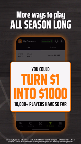 DraftKings Fantasy Sports Screenshot 2 - AppWisp.com DraftKings Fantasy Sports Screenshot 2 - AppWisp.com