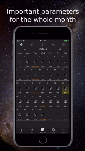 Moon Phase Calendar & Compass Screenshot 3 - AppWisp.com Moon Phase Calendar & Compass Screenshot 3 - AppWisp.com