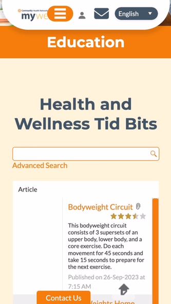 CHN myWellness Screenshot 1 - AppWisp.com CHN myWellness Screenshot 1 - AppWisp.com