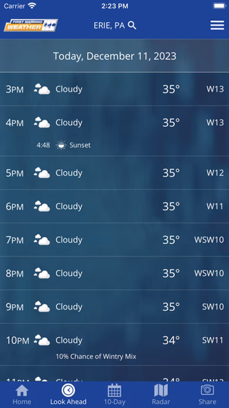 Erie Weather Screenshot 2 - AppWisp.com Erie Weather Screenshot 2 - AppWisp.com