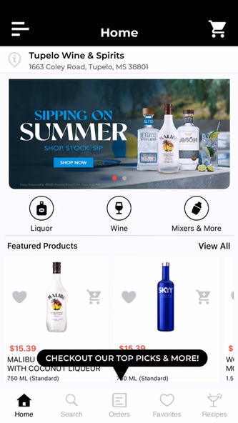 Tupelo Wine & Spirits Screenshot 1 - AppWisp.com Tupelo Wine & Spirits Screenshot 1 - AppWisp.com
