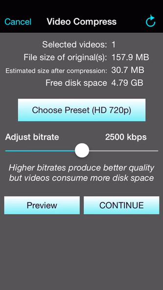 Video Compress - Shrink Vids Screenshot 3 - AppWisp.com Video Compress - Shrink Vids Screenshot 3 - AppWisp.com