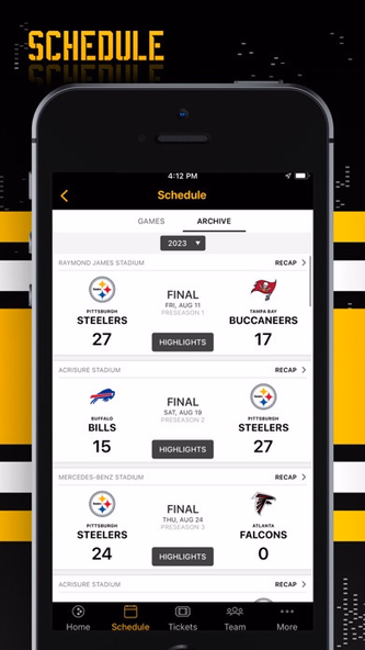 Pittsburgh Steelers Screenshot 3 - AppWisp.com Pittsburgh Steelers Screenshot 3 - AppWisp.com