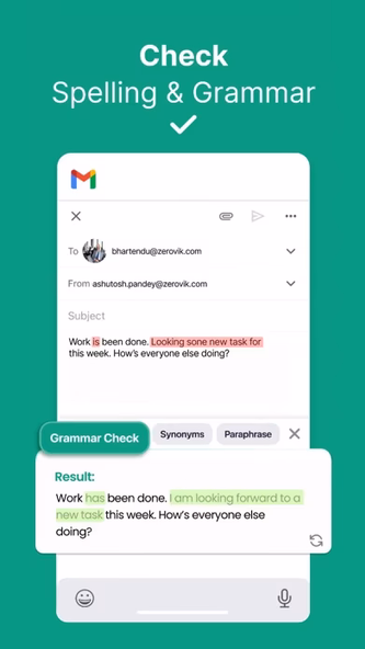 Grammar AI Keyboard: KeysAI Screenshot 2 - AppWisp.com Grammar AI Keyboard: KeysAI Screenshot 2 - AppWisp.com