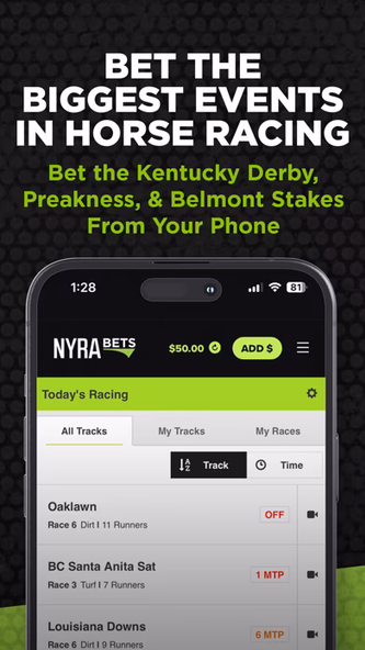 NYRA Bets - Horse Race Betting Screenshot 2 - AppWisp.com NYRA Bets - Horse Race Betting Screenshot 2 - AppWisp.com