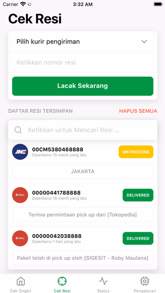 Kiriman: Cek Resi & Ongkir Screenshot 1 - AppWisp.com Kiriman: Cek Resi & Ongkir Screenshot 1 - AppWisp.com