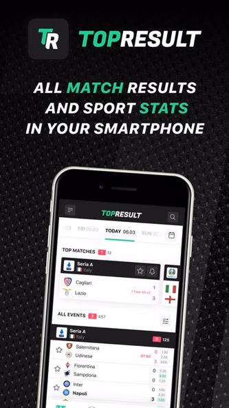 TopResult: Live Sport Scores Screenshot 1 - AppWisp.com TopResult: Live Sport Scores Screenshot 1 - AppWisp.com