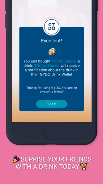 GYDO. Buy A Friend A Drink Screenshot 2 - AppWisp.com GYDO. Buy A Friend A Drink Screenshot 2 - AppWisp.com