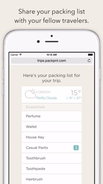 PackPoint Travel Packing List Screenshot 4 - AppWisp.com PackPoint Travel Packing List Screenshot 4 - AppWisp.com