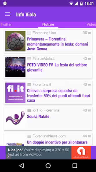 Info Viola - News Fiorentina Screenshot 1 - AppWisp.com Info Viola - News Fiorentina Screenshot 1 - AppWisp.com