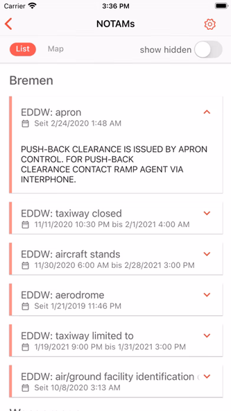 NOTAM Briefing (VFR/IFR) Screenshot 1 - AppWisp.com NOTAM Briefing (VFR/IFR) Screenshot 1 - AppWisp.com