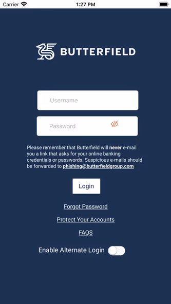 Butterfield Online Banking Screenshot 1 - AppWisp.com