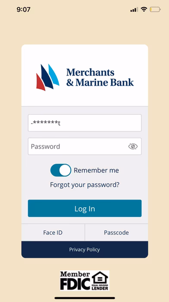 Merchants & Marine Bank Screenshot 1 - AppWisp.com Merchants & Marine Bank Screenshot 1 - AppWisp.com