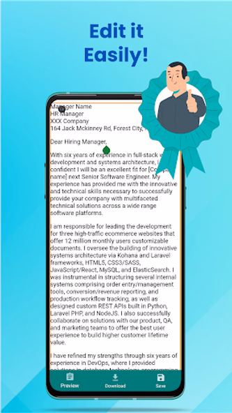 Cover Letter Maker for Resume Screenshot 4 - AppWisp.com Cover Letter Maker for Resume Screenshot 4 - AppWisp.com