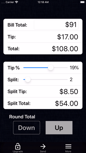 Tip Calculator % Gold Screenshot 2 - AppWisp.com Tip Calculator % Gold Screenshot 2 - AppWisp.com