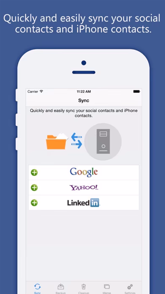 Contacts Sync, Backup & Clean Screenshot 1 - AppWisp.com Contacts Sync, Backup & Clean Screenshot 1 - AppWisp.com