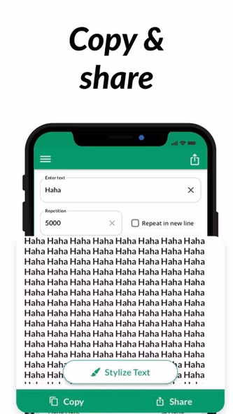 Text Repeater: Repeat Text App Screenshot 3 - AppWisp.com Text Repeater: Repeat Text App Screenshot 3 - AppWisp.com