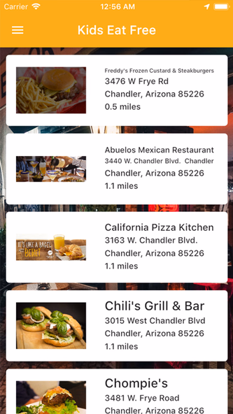 Kids Eat Free App Screenshot 1 - AppWisp.com Kids Eat Free App Screenshot 1 - AppWisp.com
