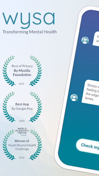 Wysa: Anxiety, therapy chatbot Screenshot 2 - AppWisp.com Wysa: Anxiety, therapy chatbot Screenshot 2 - AppWisp.com
