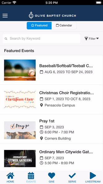 Olive Baptist Church Screenshot 2 - AppWisp.com Olive Baptist Church Screenshot 2 - AppWisp.com