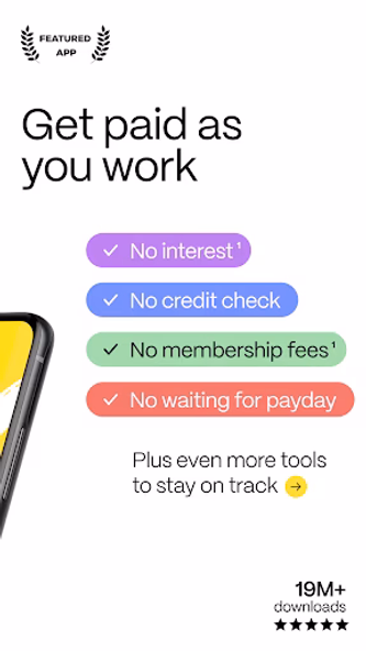 EarnIn: Why Wait for Payday? Screenshot 2 - AppWisp.com EarnIn: Why Wait for Payday? Screenshot 2 - AppWisp.com