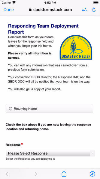 SBDR Forms App Screenshot 2 - AppWisp.com SBDR Forms App Screenshot 2 - AppWisp.com