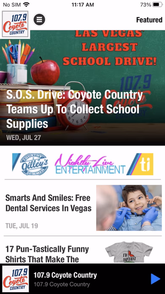 107.9 Coyote Country Screenshot 2 - AppWisp.com 107.9 Coyote Country Screenshot 2 - AppWisp.com