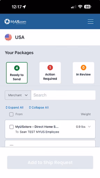 MyUS Global Shipping App Screenshot 1 - AppWisp.com MyUS Global Shipping App Screenshot 1 - AppWisp.com