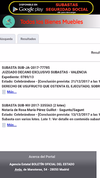 Subastas del B.O.E. Screenshot 3 - AppWisp.com Subastas del B.O.E. Screenshot 3 - AppWisp.com
