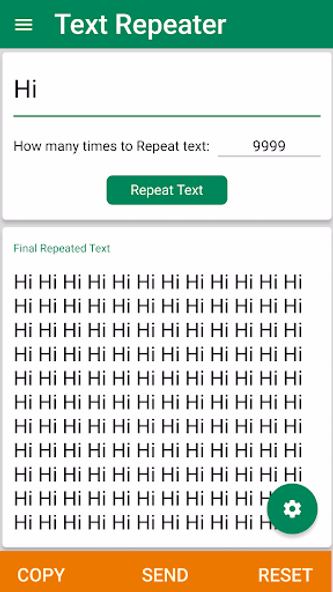 Text Repeater: Repeat Text 10K Screenshot 4 - AppWisp.com Text Repeater: Repeat Text 10K Screenshot 4 - AppWisp.com