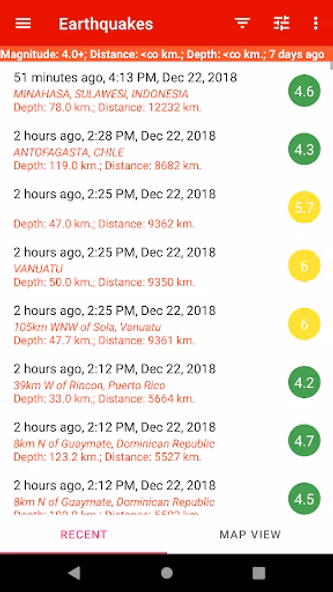Earthquakes Screenshot 1 - AppWisp.com Earthquakes Screenshot 1 - AppWisp.com