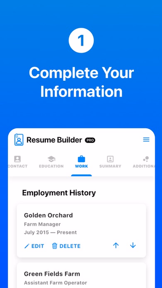 Resume Builder+ Free Edition Screenshot 1 - AppWisp.com Resume Builder+ Free Edition Screenshot 1 - AppWisp.com