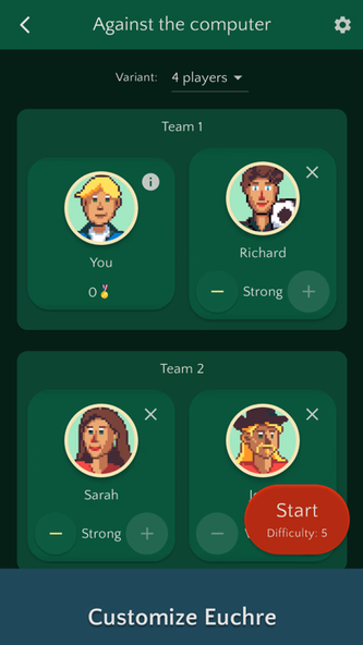Big Euchre - Mobile Card Game Screenshot 1 - AppWisp.com Big Euchre - Mobile Card Game Screenshot 1 - AppWisp.com