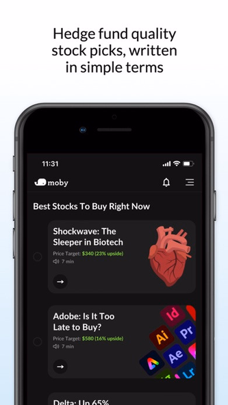 Moby: Invest Smarter Screenshot 4 - AppWisp.com Moby: Invest Smarter Screenshot 4 - AppWisp.com