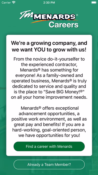 Menards® Careers Screenshot 1 - AppWisp.com Menards® Careers Screenshot 1 - AppWisp.com