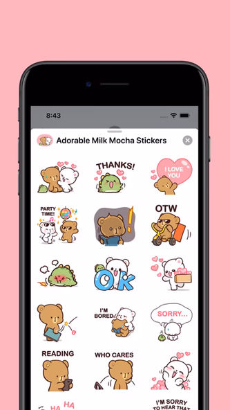 Adorable Milk Mocha Stickers Screenshot 3 - AppWisp.com Adorable Milk Mocha Stickers Screenshot 3 - AppWisp.com