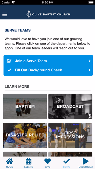 Olive Baptist Church Screenshot 3 - AppWisp.com Olive Baptist Church Screenshot 3 - AppWisp.com