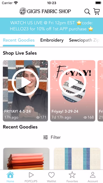Gigi's Fabric Shop Screenshot 2 - AppWisp.com Gigi's Fabric Shop Screenshot 2 - AppWisp.com