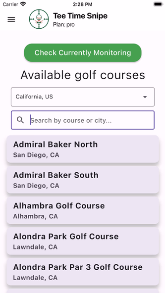 Tee Time Snipe: TeeTime Alerts Screenshot 3 - AppWisp.com Tee Time Snipe: TeeTime Alerts Screenshot 3 - AppWisp.com