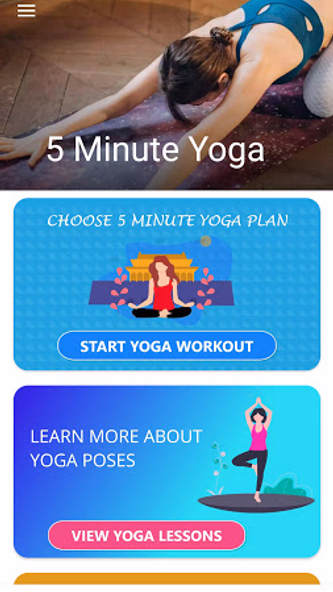 5 Minute Yoga Workouts Screenshot 1 - AppWisp.com