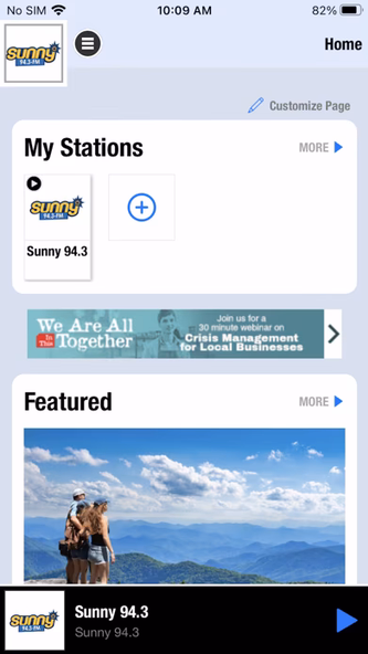 Sunny 94.3 FM Screenshot 1 - AppWisp.com Sunny 94.3 FM Screenshot 1 - AppWisp.com